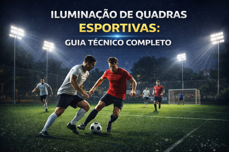 Iluminação de Quadra Esportiva Guia Técnico Completo