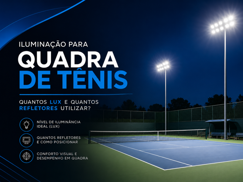 Iluminação para Quadra de Tênis: Quantos Lux e Quantos Refletores Utilizar?