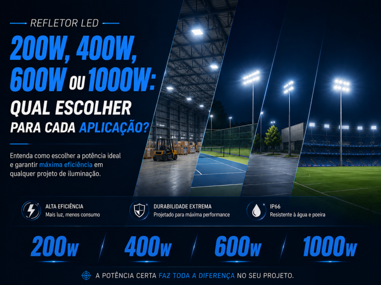 Refletor LED 200W, 400W, 600W ou 1000W Qual Escolher para Cada Aplicação