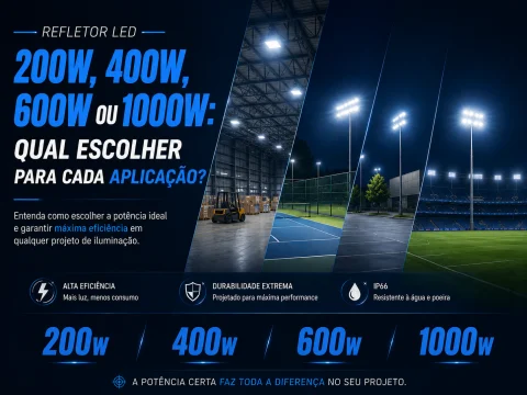 Refletor LED 200W, 400W, 600W ou 1000W Qual Escolher para Cada Aplicação